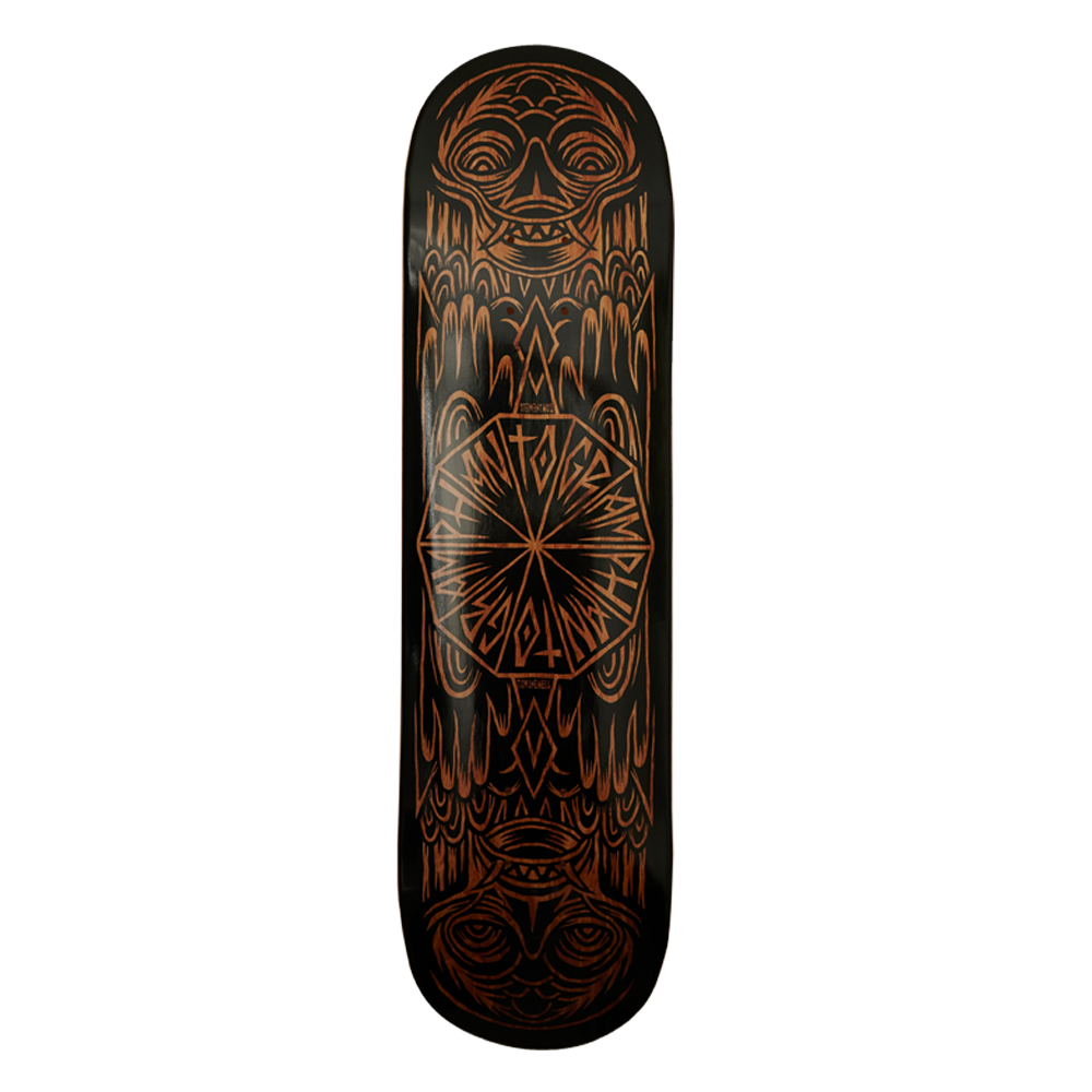 Brown Totem Skate Deck - Bottom